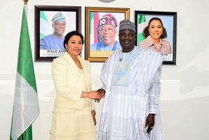 L-R, the Minister of State for Finance, Dr. Doris Uzoka - Anite and Minister of State for Agriculture and Food Security, Sen Dr Aliyu Sabi Abdullahi during the courtesy visit. AGRIC MINISTER ADVOCATES FOR THE RECAPITALIZATION OF NAIC TO ENHANCE FARMERS’ LIVELIHOOD AND ACHIEVE FOOD SOVEREIGNTY